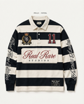 The Crown 11" Striped Rugby Shirt-Black