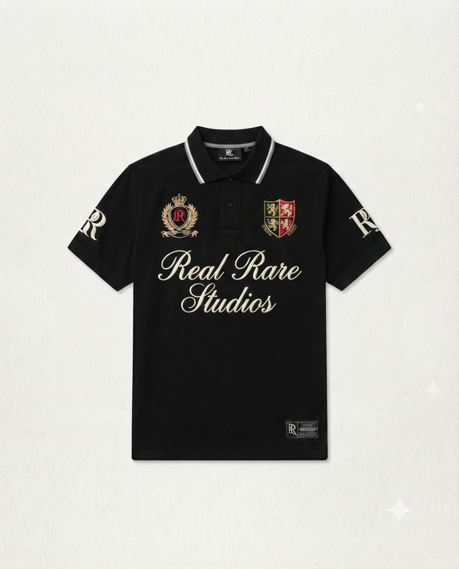 Lucky 7- Black Polo T shirt