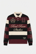 The Crown 11" Striped Rugby Shirt-Burgundy